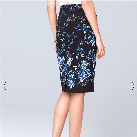 WHBM Floral Pencil Skirt - Size 0 - Picture 2 of 7